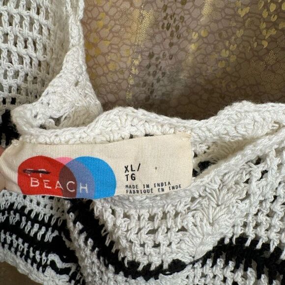 Free People Beach Black Ivory Donni Crochet Knit Sweater Top Skirt Set XL NWOT - Picture 4 of 11